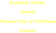Einduitslag  Dubbels:  Winnaars  Poelmans Eddy en Pirard Benny  Proficiat !!