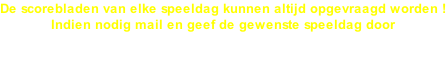 De scorebladen van elke speeldag kunnen altijd opgevraagd worden ! Indien nodig mail en geef de gewenste speeldag door omer.vandormael@skynet.be